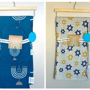 NWT Bundle Hanukkah Baby Blanket with Bib Set